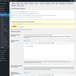 Page screenshot: Events Made Easy  → Settings → Members