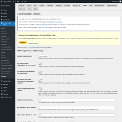 Page screenshot: Events Made Easy  → Settings → RSVP