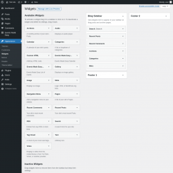 Page screenshot: Widgets ‹ Test site — WordPress
