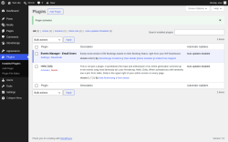 Page screenshot: Plugins &lsaquo; Test site &mdash; WordPress