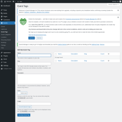 Page screenshot: Events &rarr; Event Tags