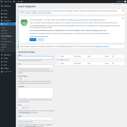 Page screenshot: Events &rarr; Event Categories