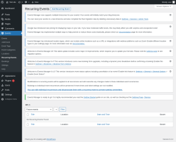 Page screenshot: Events &rarr; Recurring Events