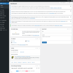 Page screenshot: Dashboard &lsaquo; Test site &mdash; WordPress