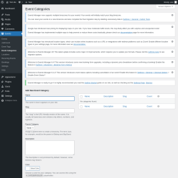 Page screenshot: Events &rarr; Event Categories