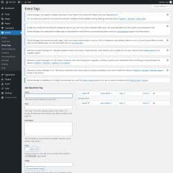 Page screenshot: Events &rarr; Event Tags
