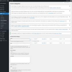 Page screenshot: Events &rarr; Event Categories
