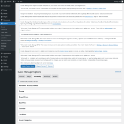 Page screenshot: Events &rarr; Settings &rarr; Formatting