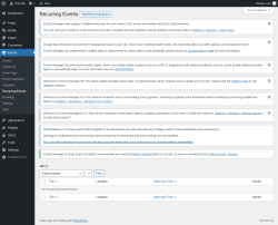 Page screenshot: Events &rarr; Recurring Events