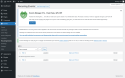 Page screenshot: Events &rarr; Recurring Events