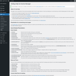 Page screenshot: Events &rarr; Help