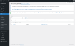 Page screenshot: Events &rarr; Recurring Events