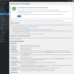 Page screenshot: Events &rarr; Help
