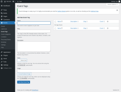 Page screenshot: Events &rarr; Event Tags