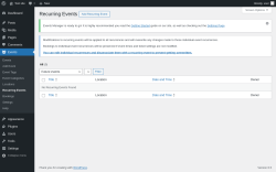 Page screenshot: Events &rarr; Recurring Events