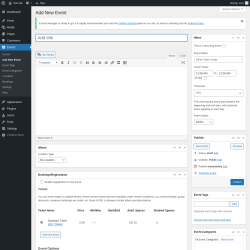 Page screenshot: Events → Add New Event