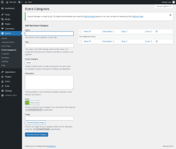 Page screenshot: Events → Event Categories