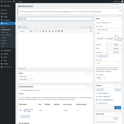 Page screenshot: Events → Add New Event