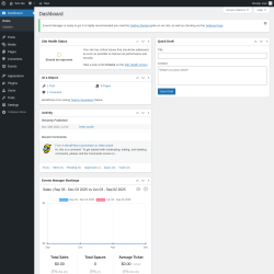 Page screenshot: Dashboard &lsaquo; Test site &mdash; WordPress
