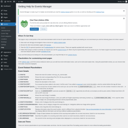Page screenshot: Events &rarr; Help