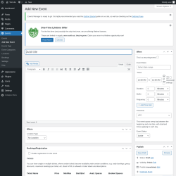 Page screenshot: Events &rarr; Add New Event