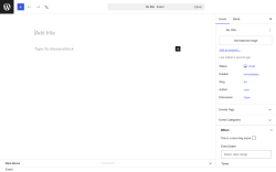Page screenshot: Events &rarr; Add New Event