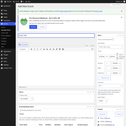 Page screenshot: Events &rarr; Add New Event