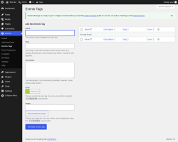 Page screenshot: Events &rarr; Events Tags