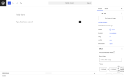 Page screenshot: Events &rarr; Add New Event