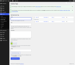 Page screenshot: Events &rarr; Events Tags