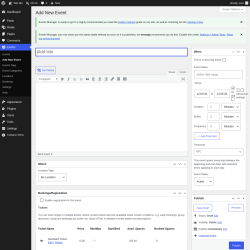 Page screenshot: Events &rarr; Add New Event