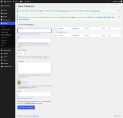 Page screenshot: Events &rarr; Event Categories