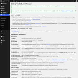 Page screenshot: Events &rarr; Help