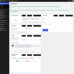 Page screenshot: Dashboard &lsaquo; Test site &mdash; WordPress