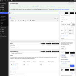 Page screenshot: Events &rarr; Add New Event