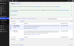 Page screenshot: Plugins &lsaquo; Test site &mdash; WordPress