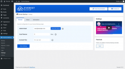 Page screenshot: Everest Backup → Settings