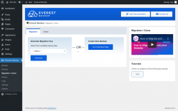 Page screenshot: Everest Backup → Migration / Clone