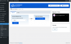 Page screenshot: Everest Backup → Migration / Clone