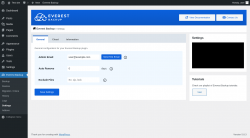 Page screenshot: Everest Backup → Settings
