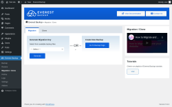 Page screenshot: Everest Backup → Migration / Clone