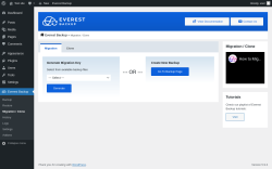 Page screenshot: Everest Backup → Migration / Clone