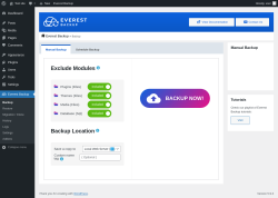 Page screenshot: Everest Backup