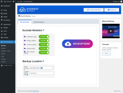 Page screenshot: Everest Backup