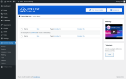 Page screenshot: Everest Backup → History