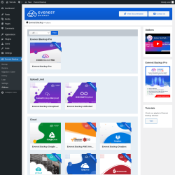 Page screenshot: Everest Backup → Addons