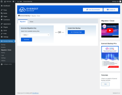 Page screenshot: Everest Backup → Migration / Clone