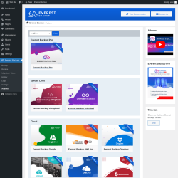 Page screenshot: Everest Backup → Addons