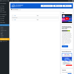 Page screenshot: Everest Backup → Logs