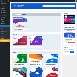 Page screenshot: Everest Backup → Addons